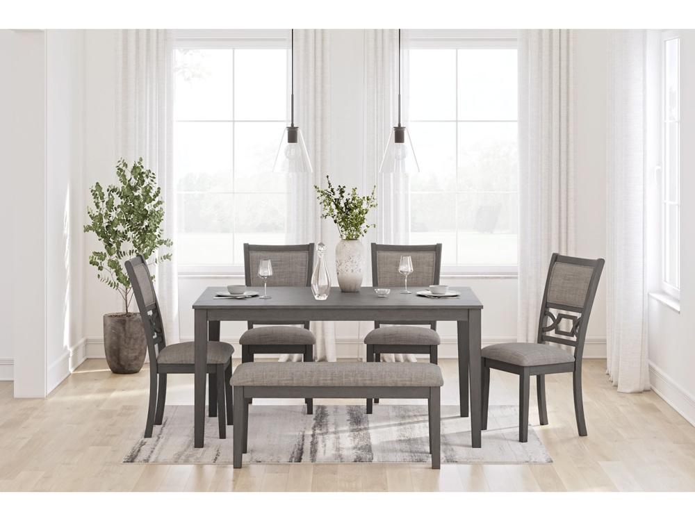 Signature Design by Ashley - Wrenning Dining Room Table (Set of 6) in Gray - D425-325 veiw 2