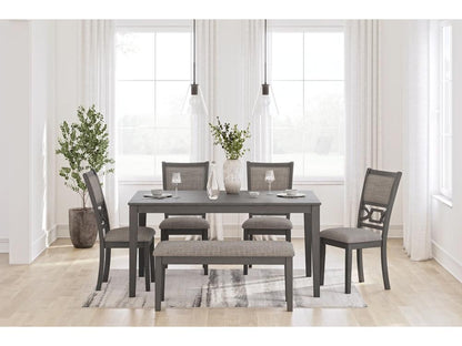 Signature Design by Ashley - Wrenning Dining Room Table (Set of 6) in Gray - D425-325 veiw 2