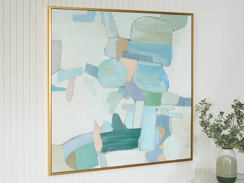 Signature Design by Ashley - Wynburn Wall Art in White/Blue/Green - A8000442 veiw 2