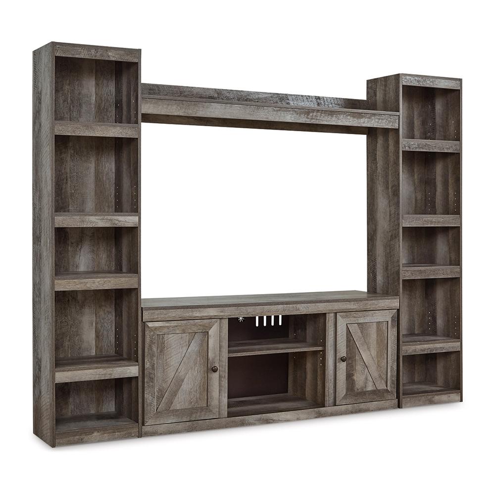 Signature Design by Ashley - Wynnlow 4-Piece Entertainment Center in Gray veiw 1
