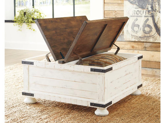 Signature Design by Ashley - Wystfield Cocktail Table With Storage in White/Brown - T459-20 veiw 2