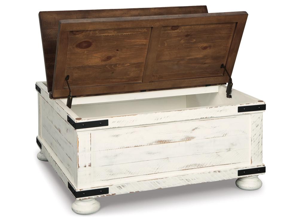 Signature Design by Ashley - Wystfield Cocktail Table With Storage in White/Brown - T459-20 veiw 3
