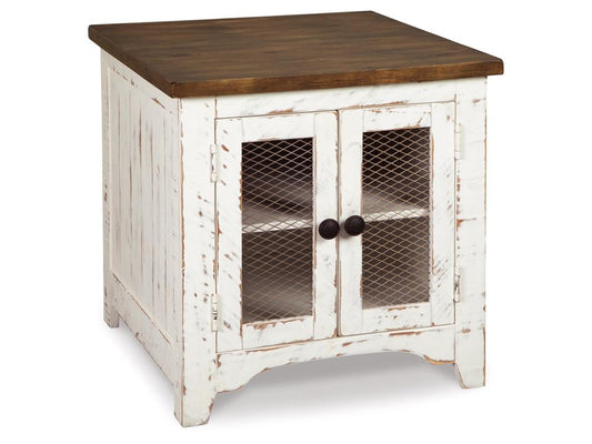 Signature Design by Ashley - Wystfield Rectangular End Table in White/Brown - T459-3 veiw 1