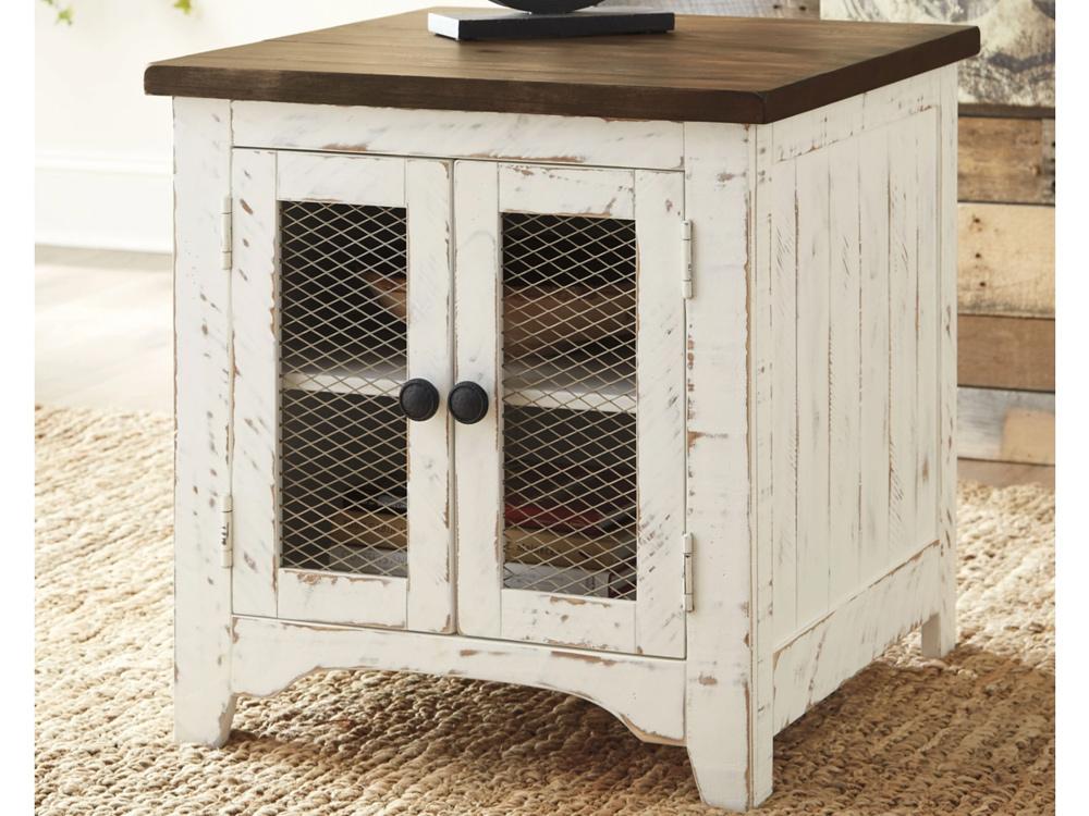 Signature Design by Ashley - Wystfield Rectangular End Table in White/Brown - T459-3 veiw 2