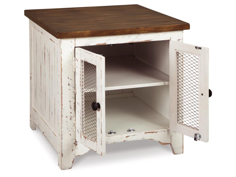 Signature Design by Ashley - Wystfield Rectangular End Table in White/Brown - T459-3 veiw 3