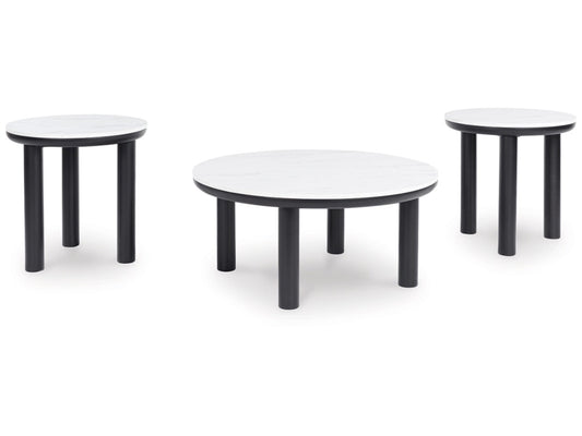 Signature Design by Ashley - Xandrum Occasional Table (Set of 3) in Black/White - T159-13 veiw 1