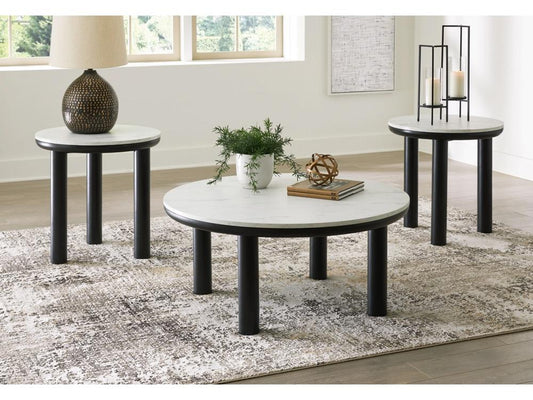Signature Design by Ashley - Xandrum Occasional Table (Set of 3) in Black/White - T159-13 veiw 2