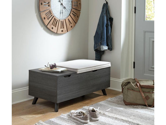 Signature Design by Ashley - Yarlow Storage Bench in Gray - A3000321 veiw 2