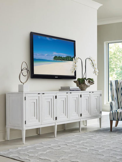 Sligh - Sanibel Clearwater Long Media Console, Creamy White - 320-661 veiw 2