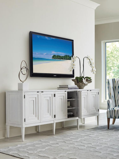Sligh - Sanibel Clearwater Long Media Console, Creamy White - 320-661 veiw 3