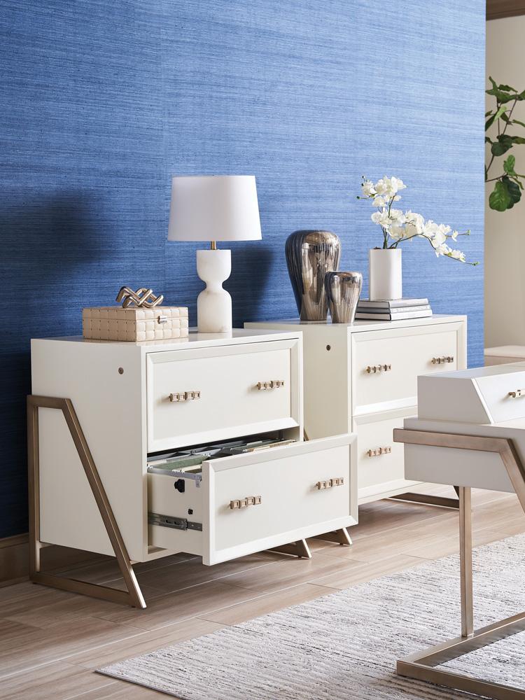 Sligh - Studio Designs Langley File Chest, Linen White - 105-450 veiw 3