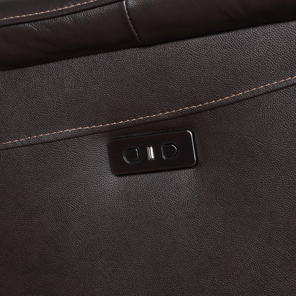 Steve Silver - Alexandria 6-Piece Dual-Power Leather Reclining Sectiona, Chocolate - ALX70629G-6PC-SECT view 5