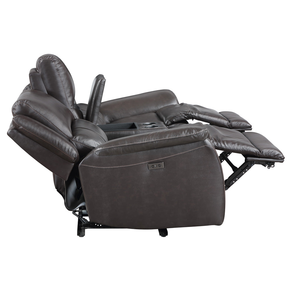 Steve Silver - Alexandria Power Leather Reclining Conso - ALX70629G-3PC-LOVESE view 3