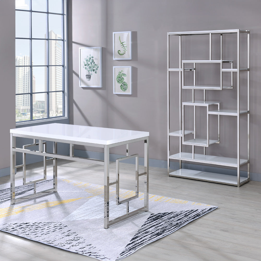 Steve Silver - Alize White Bookcase and Desk - AZ250BDW2PC view 1