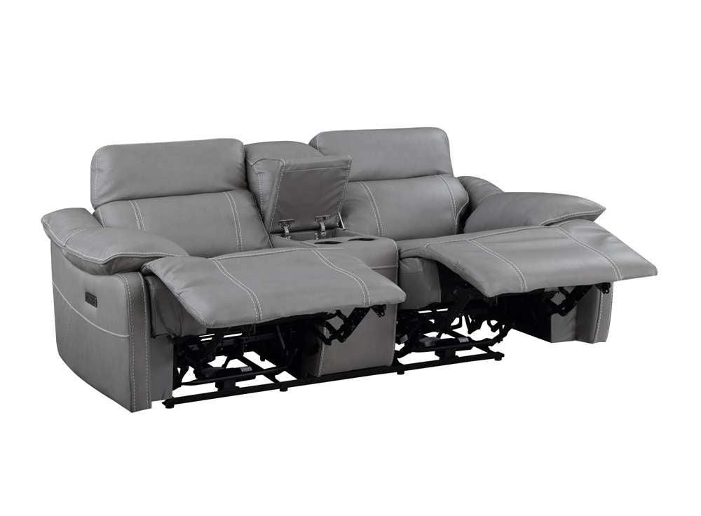 Steve Silver - Alpine Leather Dual-Power Reclining Console Loveseat - AL950CLW veiw 3