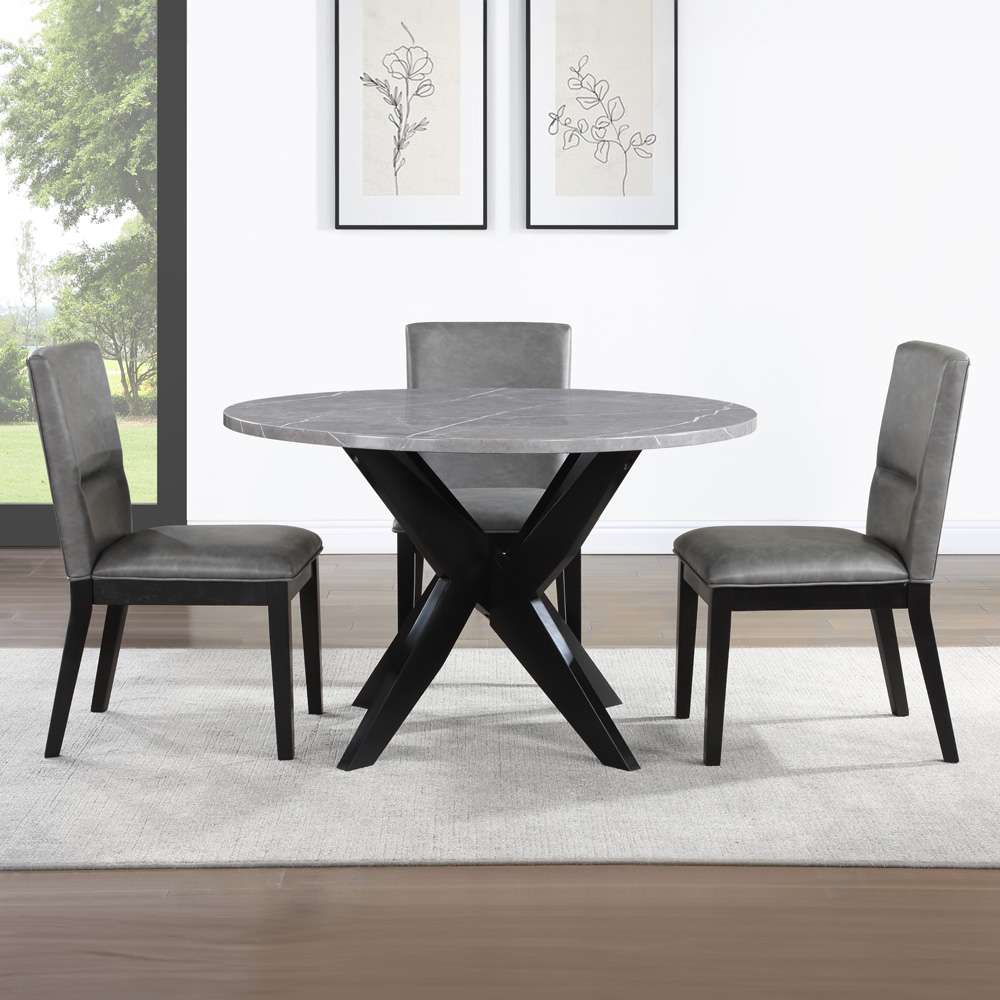 Steve Silver - Amy 48-inch Round Faux-Marble Dining Table - AMY4848T veiw 5