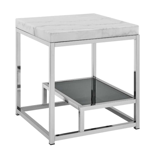 Steve Silver - Aston White Marble Top End Table - AS200WE veiw 2