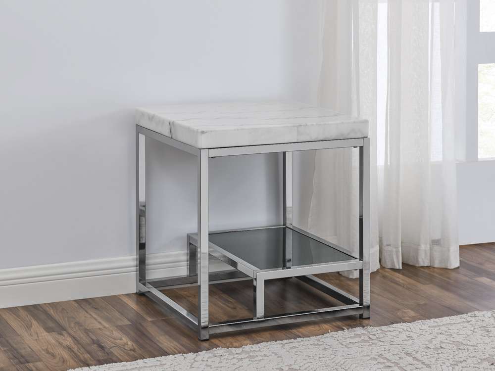 Steve Silver - Aston White Marble Top End Table - AS200WE veiw 4