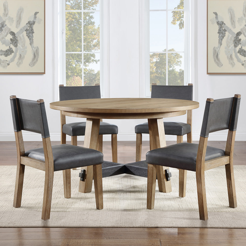 Steve Silver - Aubrey 54" Round Dining Table, Brown - ABR5454NT view 5
