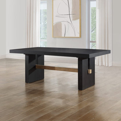 Steve Silver - Aubrey 7-Piece Upholstered Parsons Chair Dining Set, Black - ABR500K-6US-D7PC view 9