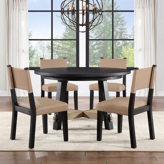 Steve Silver - Aubrey Black 5-Piece Round Dining Set - ABR5454K-D5PC view 1