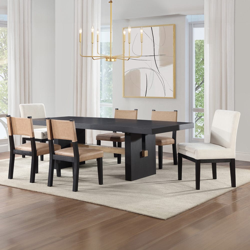 Steve Silver - Aubrey Black 7-Piece Dining Set w/ Uph Chair - ABR500K-2US-D7PC view 1