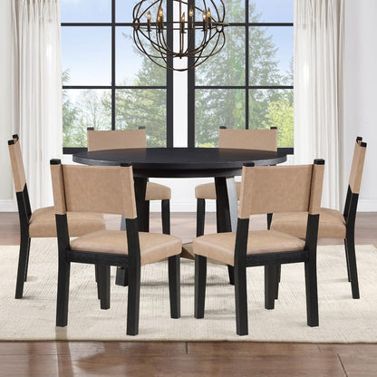 Steve Silver - Aubrey Black 7-Piece Round Dining Set - ABR5454K-D7PC view 1