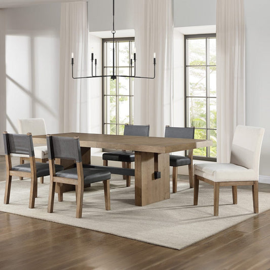 Steve Silver - Aubrey Brown 7-Piece Dining Set w/ Uph Chair - ABR500N-2US-D7PC view 1
