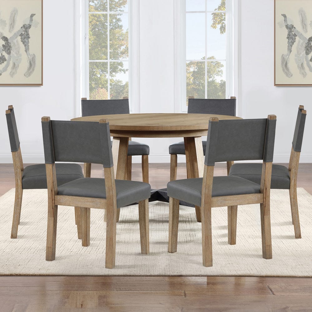 Steve Silver - Aubrey Brown 7-Piece Round Dining Set - ABR5454N-D7PC view 1