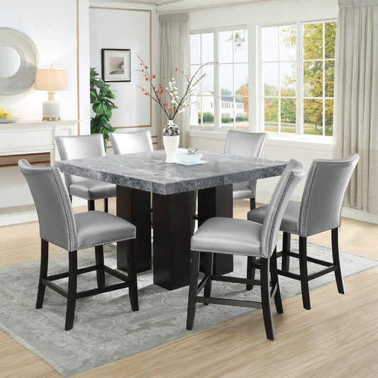 Steve Silver - Camila Square 7-Piece Counter Set Blue Chair - CM540-C7PC-GS view 1