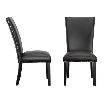 Steve Silver - Camila Vegan Leather Dining Chair, Black (Set of 2) - CM420SKN view 1