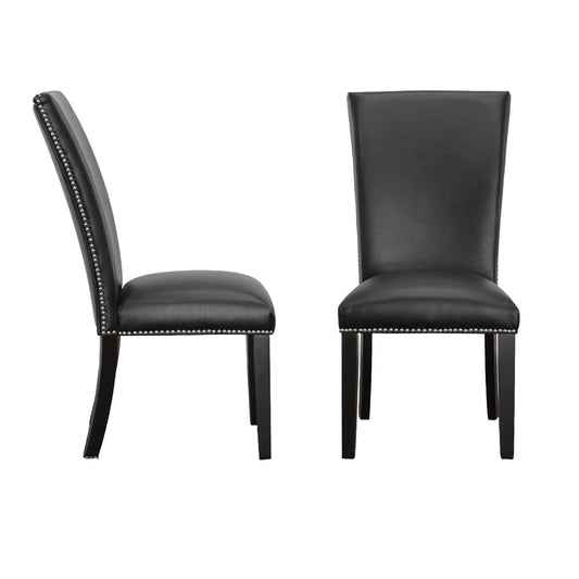 Steve Silver - Camila Vegan Leather Dining Chair, Black (Set of 2) - CM420SKN view 1