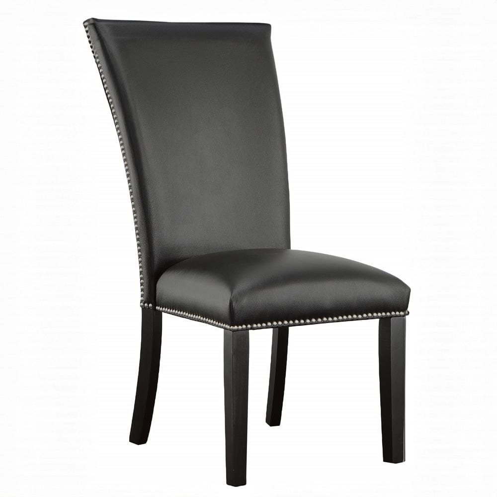 Steve Silver - Camila Vegan Leather Dining Chair, Black (Set of 2) - CM420SKN view 3
