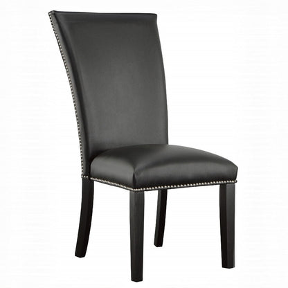 Steve Silver - Camila Vegan Leather Dining Chair, Black (Set of 2) - CM420SKN view 3