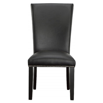 Steve Silver - Camila Vegan Leather Dining Chair, Black (Set of 2) - CM420SKN view 4