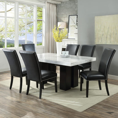Steve Silver - Camila Vegan Leather Dining Chair, Black (Set of 2) - CM420SKN view 5