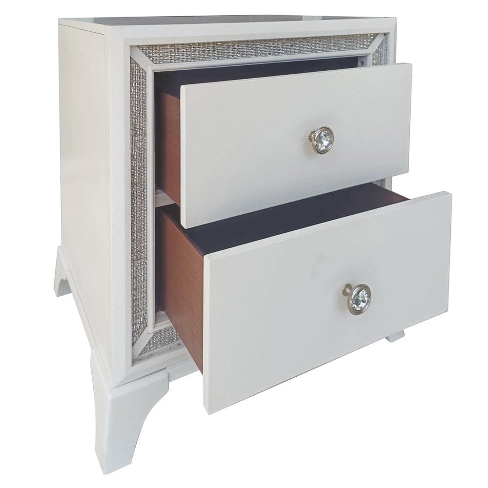 Steve Silver - Cassie Illuminating Glam Nightstand, Pearl Finish - CAS900NS view 3