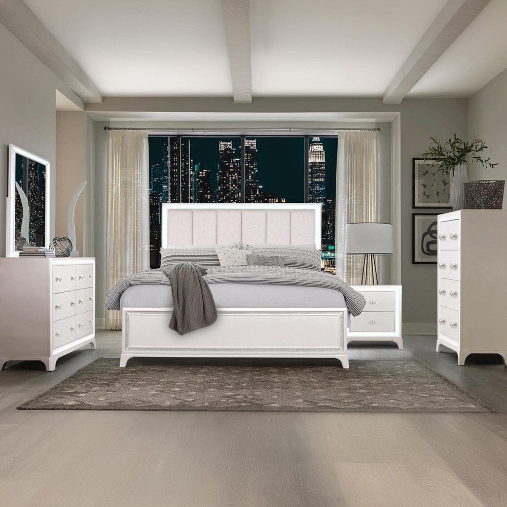 Steve Silver - Cassie Illuminating Glam Nightstand, Pearl Finish - CAS900NS view 8