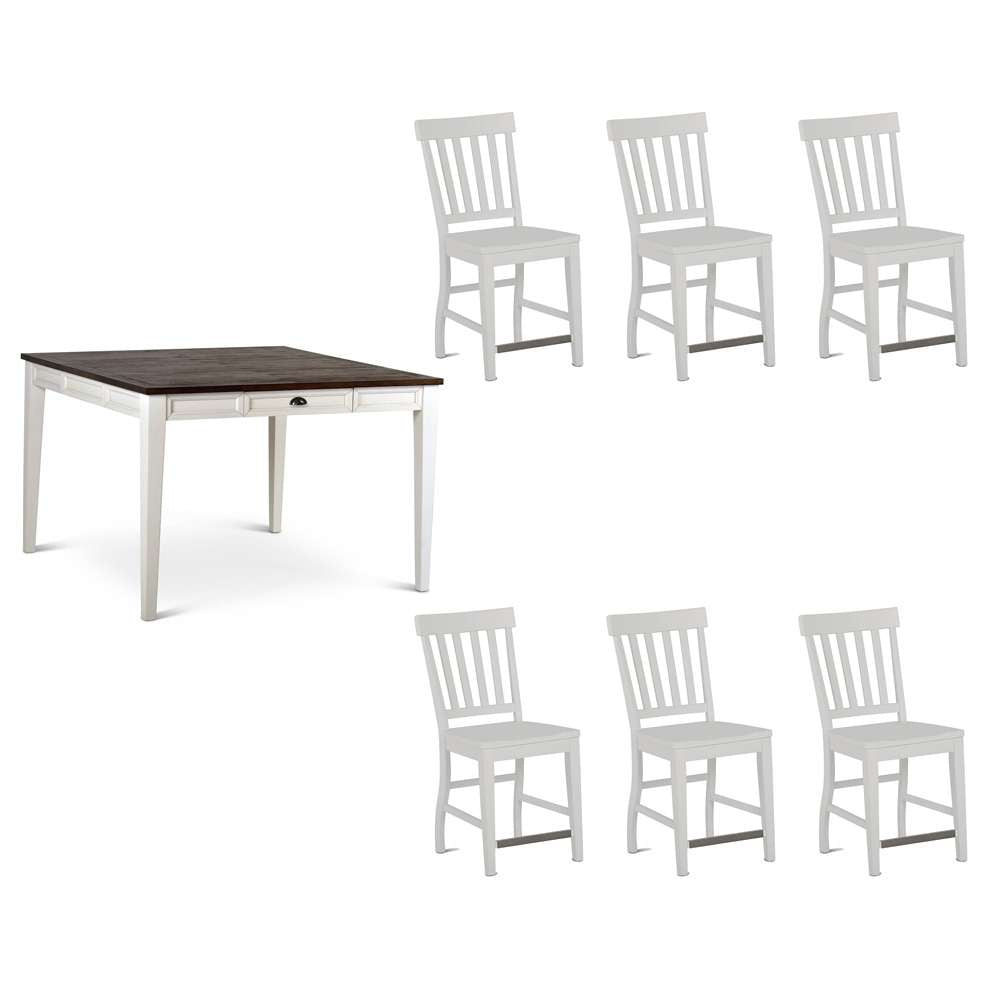 Steve Silver - Cayla 7PC Counter Dining Set - White Chair - CY5454TW7PC veiw 1