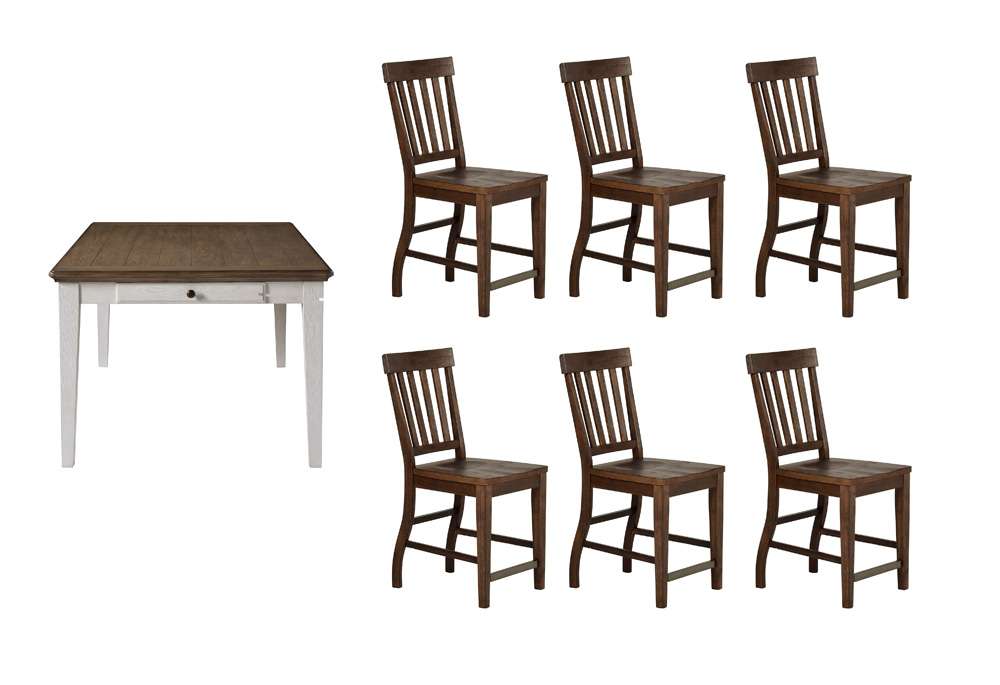 Steve Silver - Cayla 7PC Counter Height Dining Set - Dark Oak Chair - CY5454TK7PC veiw 5