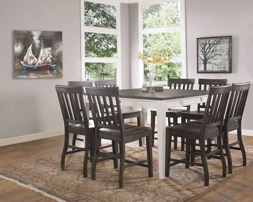 Steve Silver - Cayla 9 Pc Counter Height Dining Set - Dark Oak Chairs - CY5454TK9PC veiw 1