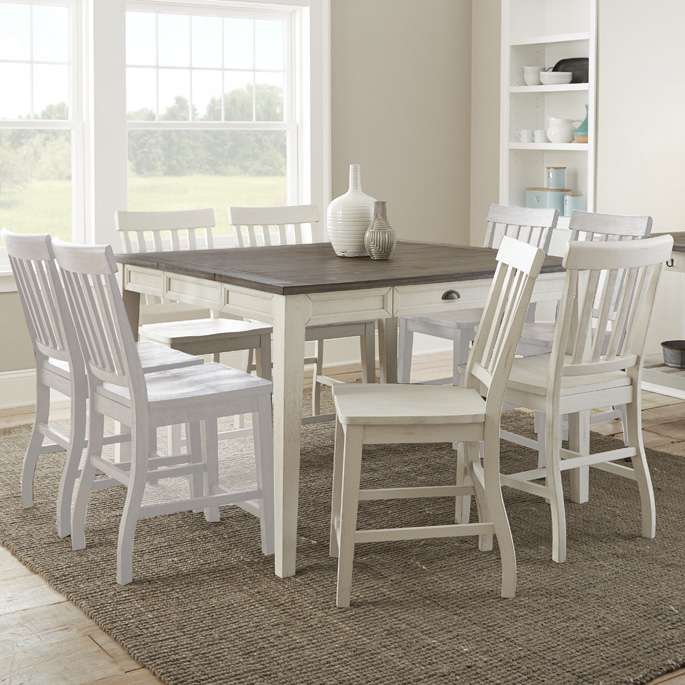 Steve Silver - Cayla 9 Pc Counter Height Dining Set - White Chairs - CY5454TW9PC veiw 1
