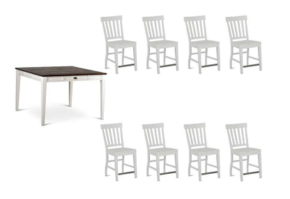 Steve Silver - Cayla 9 Pc Counter Height Dining Set - White Chairs - CY5454TW9PC veiw 4