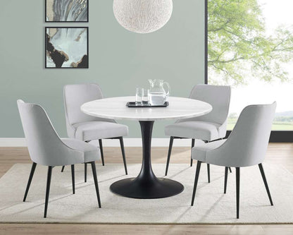 Steve Silver - Colfax 5PC White Top and Black Base Dining Set With Stone Chair - CF450WMTKDB-D5PC-S veiw 1