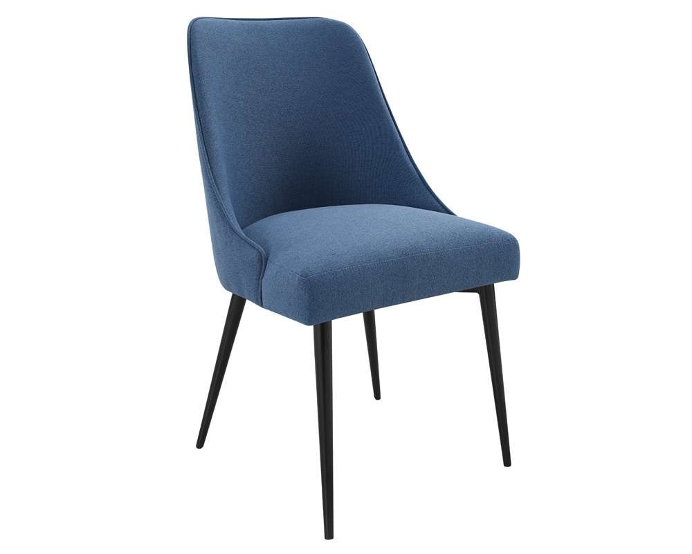 Steve Silver - Colfax 5PC White Top and Black Base Dining Set - Blue Chair - CF450WMTKDB-D5PC-N veiw 2