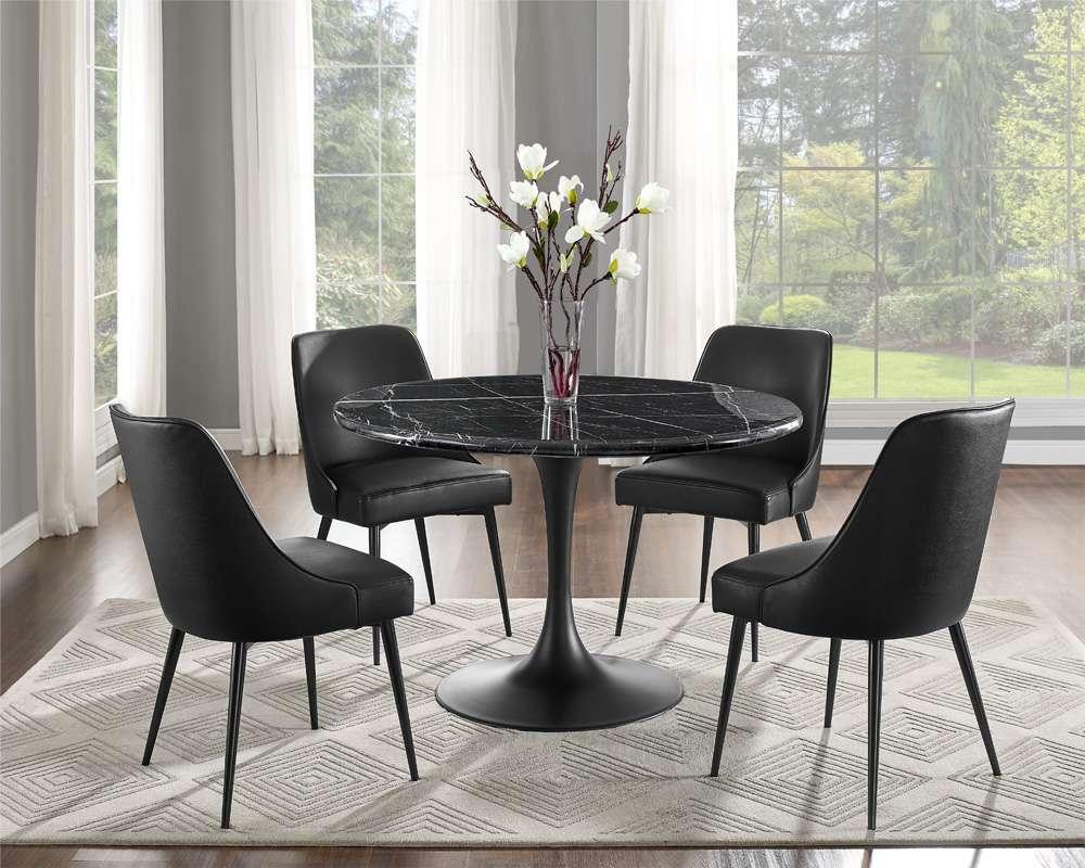 Steve Silver - Colfax 7PC Black Top and Black Base Dining Set With Black Chair - CF450KDBMT-D7PC-B veiw 4