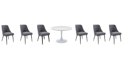 Steve Silver - Colfax 7PC White Top and White Base Dining Set - Charcoal Chair - CF450WDBMT-D7PC-C veiw 1