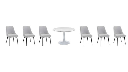Steve Silver - Colfax 7PC White Top and White Base Dining Set - Stone Chair - CF450WDBMT-D7PC-S veiw 1