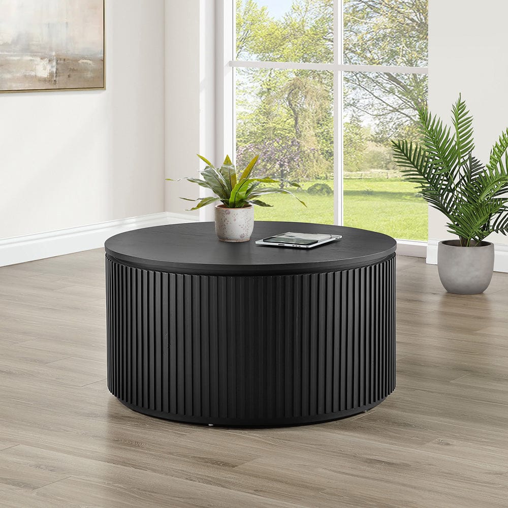 Steve Silver - Colvin 36" Round Coffee Table with Casters, Black Finish - COL100KC view 4