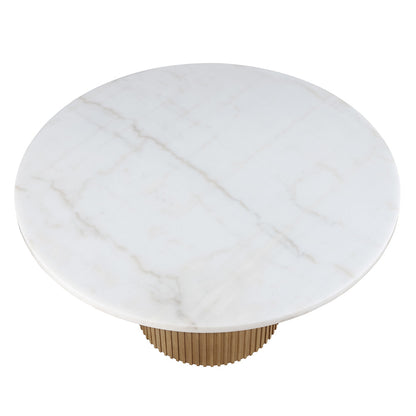 Steve Silver - Colvin 5-Piece 52" White Marble Table w/ Chair - COL500NW-500NS-D5PC view 4